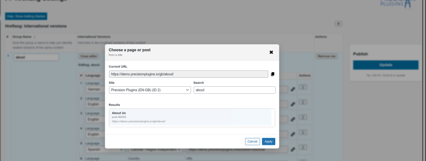 Choosing a url from a WP multisite network